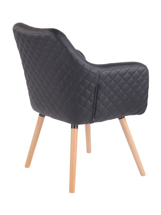 Chaise de salle à manger Gent simili cuir natura, noir