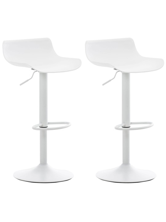 Ensemble de 2 tabourets de bar Aveiro, blanc Ensemble de 2 tabourets de bar Aveiro, blanc