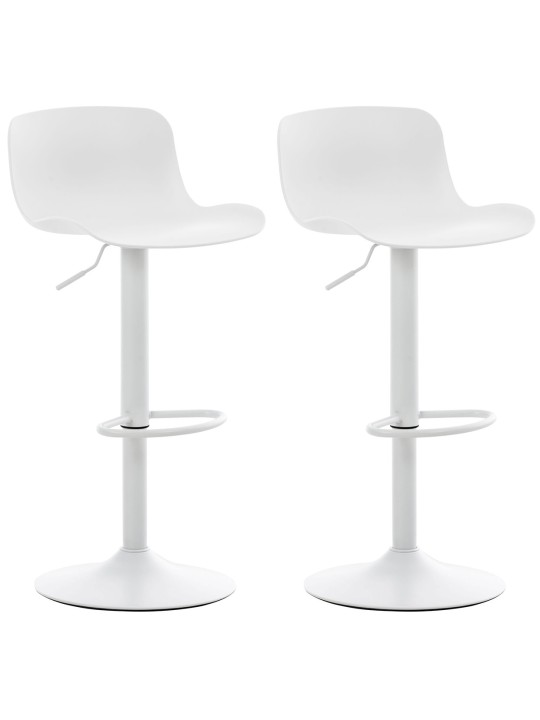 Lot de 2 tabourets de bar Almada, blanc Lot de 2 tabourets de bar Almada, blanc