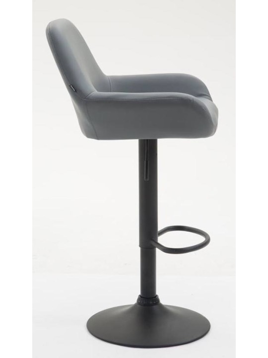 Lot de 2 tabourets de bar Braga simili cuir noir, gris Lot de 2 tabourets de bar Braga simili cuir noir, gris