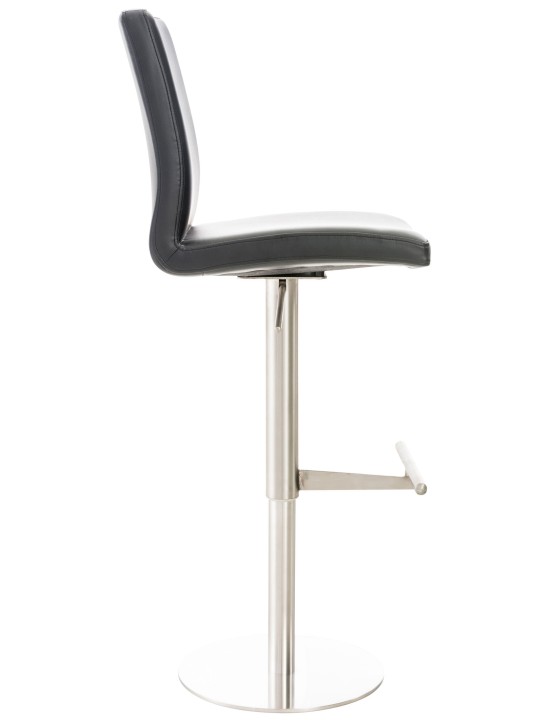 Tabouret de bar Cadiz simili cuir acier inoxydable, noir