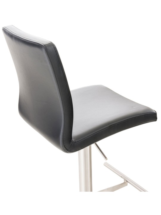 Tabouret de bar Cadiz simili cuir acier inoxydable, noir