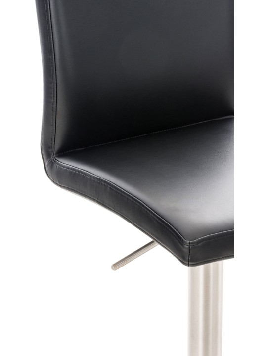 Tabouret de bar Cadiz simili cuir acier inoxydable, noir