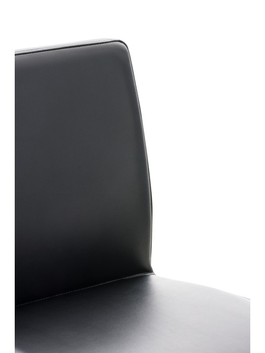 Tabouret de bar Cadiz simili cuir acier inoxydable, noir