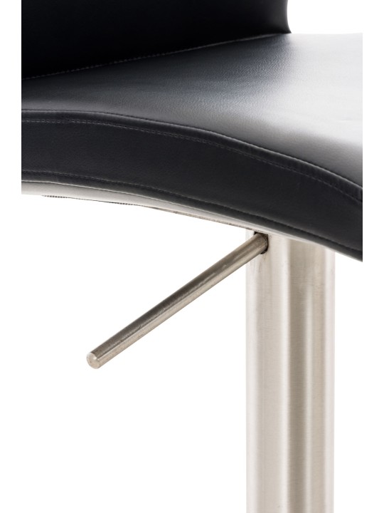 Tabouret de bar Cadiz simili cuir acier inoxydable, noir
