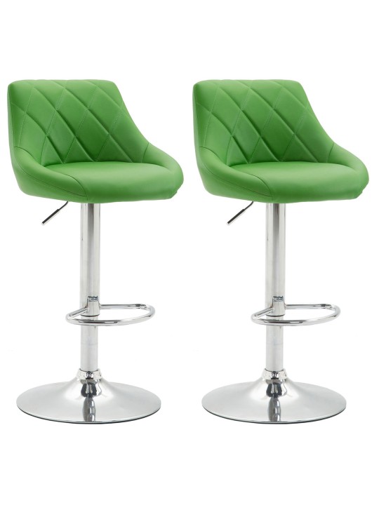 Lot de 2 tabourets de bar Lazio simili cuir C, vert