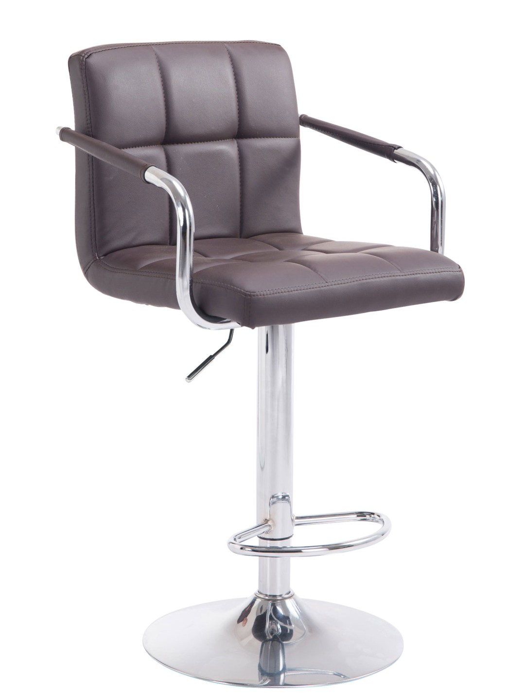 Tabouret de bar Lucy V2 chrome, brun