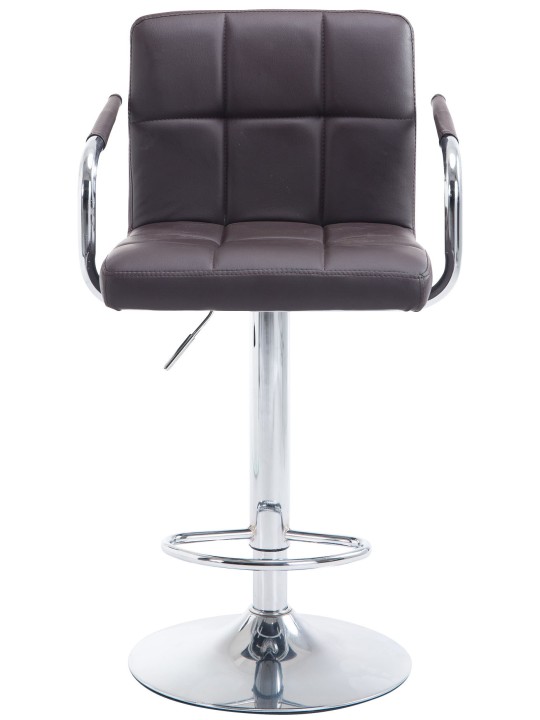 Tabouret de bar Lucy V2 chrome, brun