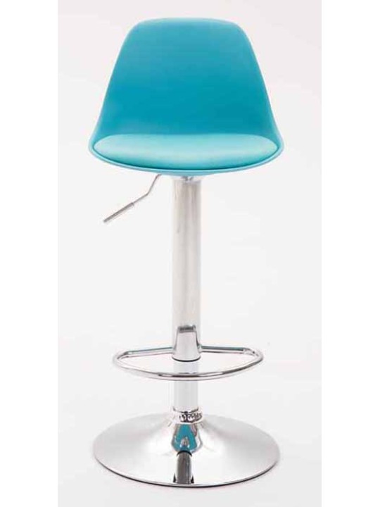 Lot de 2 tabourets de bar Kiel plastique chromé, bleu
