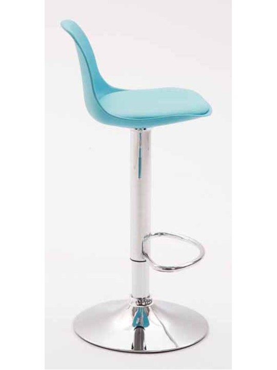Lot de 2 tabourets de bar Kiel plastique chromé, bleu