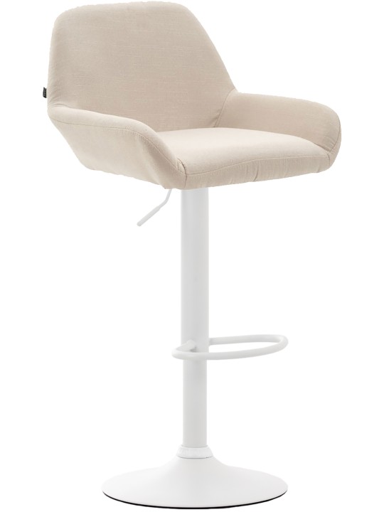 Tabouret de bar Braga tissu, crème