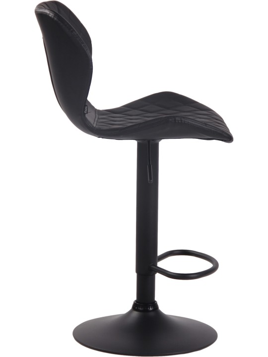 Tabouret de bar Cork similicuir noir, noir