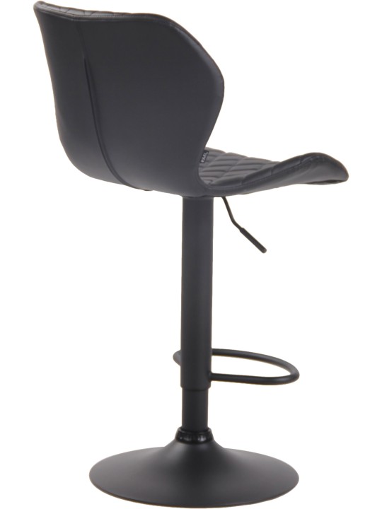 Tabouret de bar Cork similicuir noir, noir