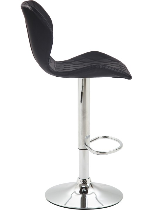 Lot de 2 tabourets de bar Cork similicuir chrome, noir Lot de 2 tabourets de bar Cork similicuir chrome, noir