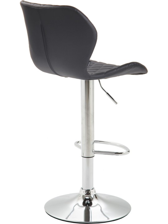 Lot de 2 tabourets de bar Cork similicuir chrome, noir Lot de 2 tabourets de bar Cork similicuir chrome, noir
