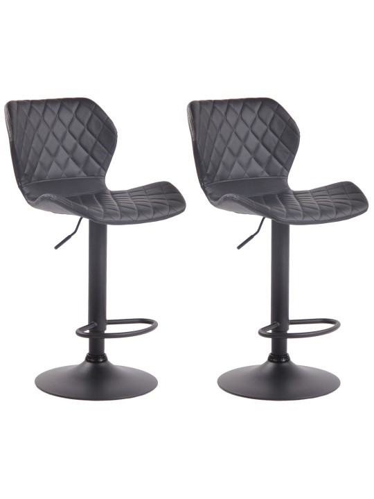 Lot de 2 tabourets de bar Cork similicuir noir, noir Lot de 2 tabourets de bar Cork similicuir noir, noir