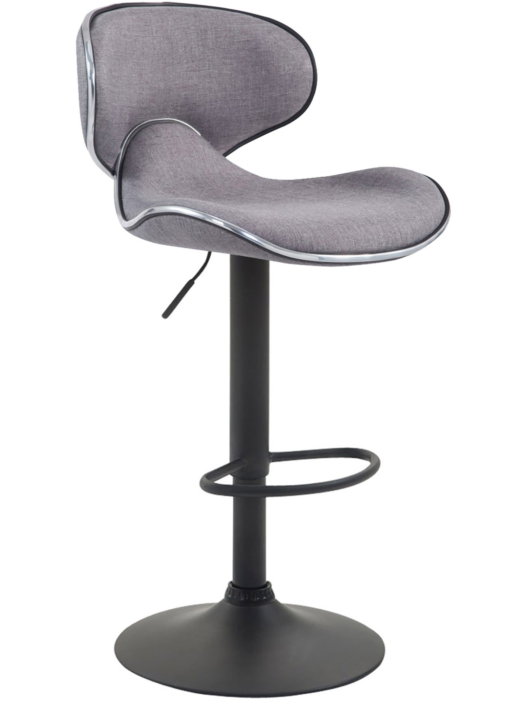 Tabouret de bar Las Vegas V2 tissu noir, gris clair