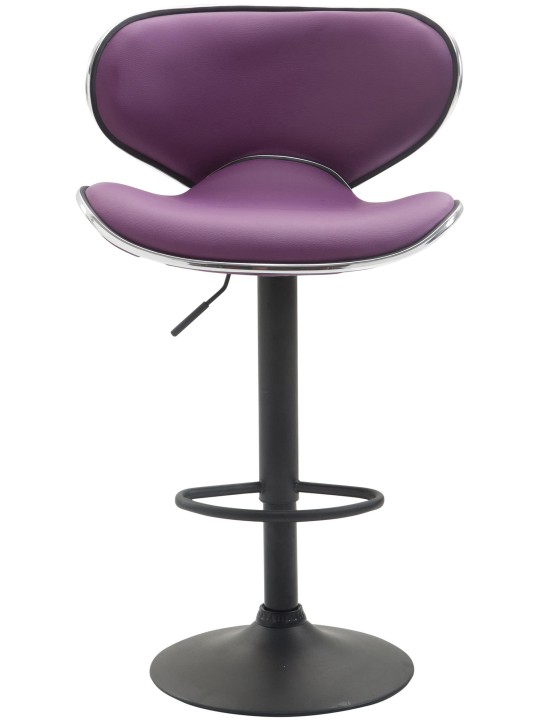 Lot de 2 tabourets de bar Las Vegas V2 similicuir noir, violet Lot de 2 tabourets de bar Las Vegas V2 similicuir noir, violet