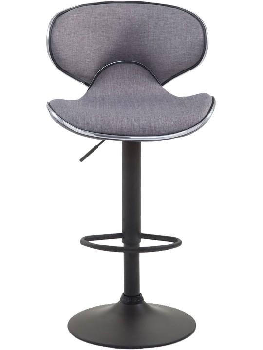 Lot de 2 tabourets de bar Las Vegas V2 tissu noir, gris clair Lot de 2 tabourets de bar Las Vegas V2 tissu noir, gris clair