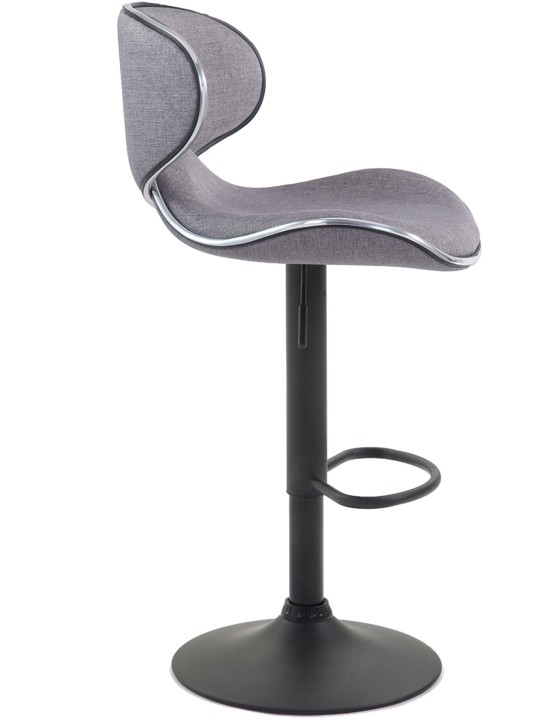 Lot de 2 tabourets de bar Las Vegas V2 tissu noir, gris clair Lot de 2 tabourets de bar Las Vegas V2 tissu noir, gris clair
