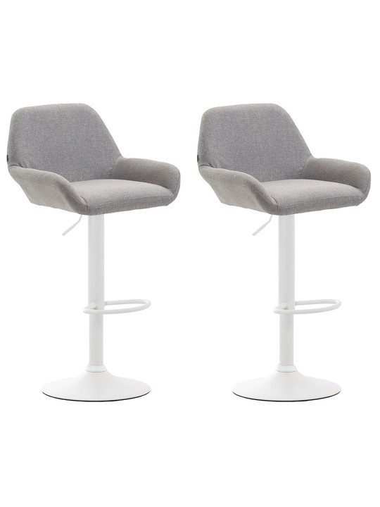 Lot de 2 tabourets de bar Braga tissu, gris Lot de 2 tabourets de bar Braga tissu, gris