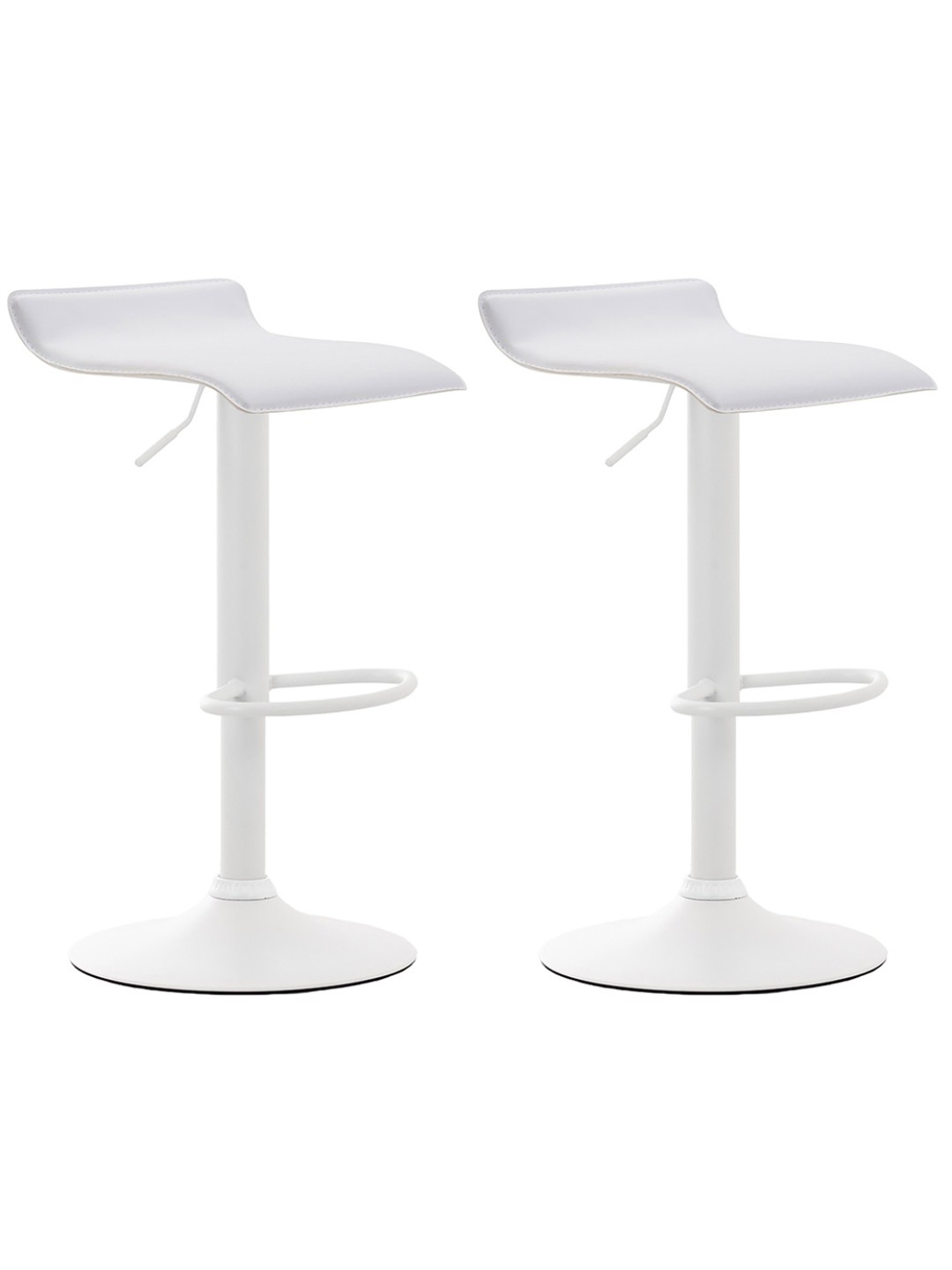 Lot de 2 tabourets de bar Dyn V2 en cuir artificiel, blanc