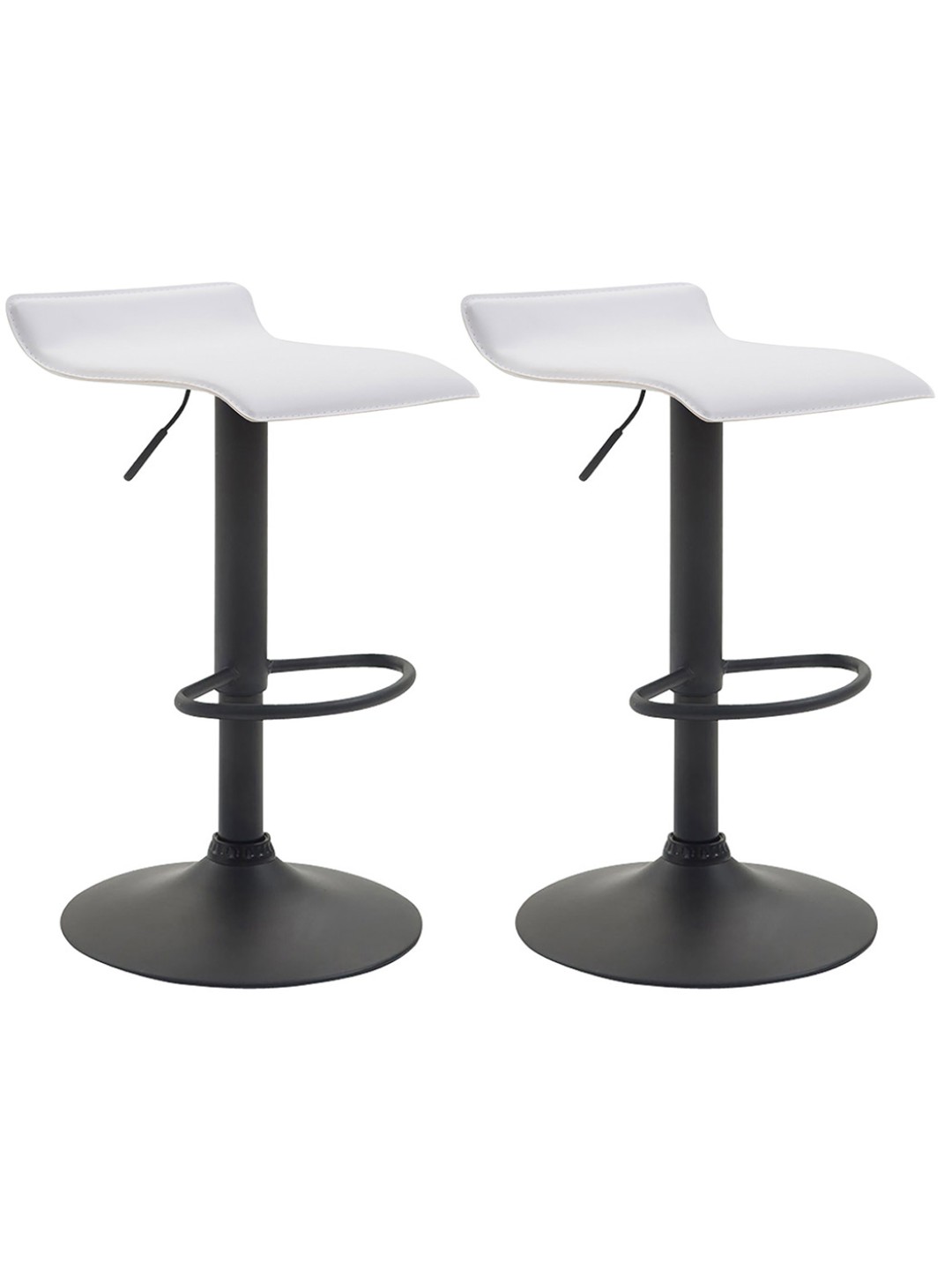 Lot de 2 tabourets de bar Dyn V2 en cuir artificiel, blanc