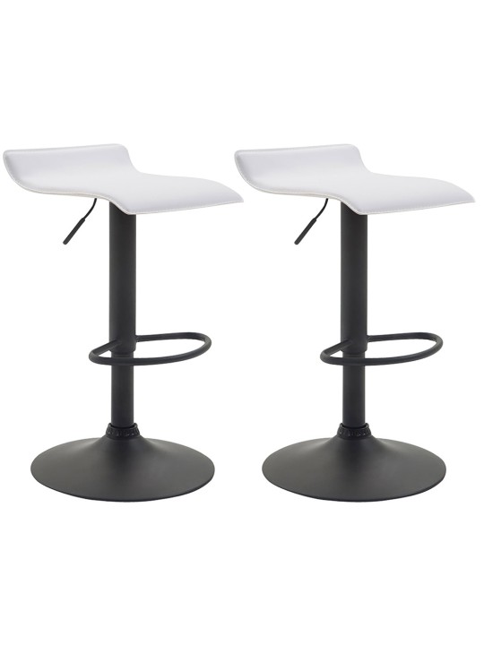 Lot de 2 tabourets de bar Dyn V2 en cuir artificiel, blanc Lot de 2 tabourets de bar Dyn V2 en cuir artificiel, blanc