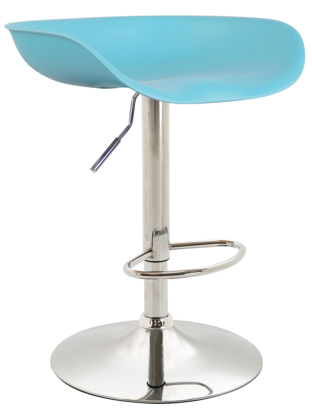 Tabouret de bar Anaheim plastique chrome, bleu