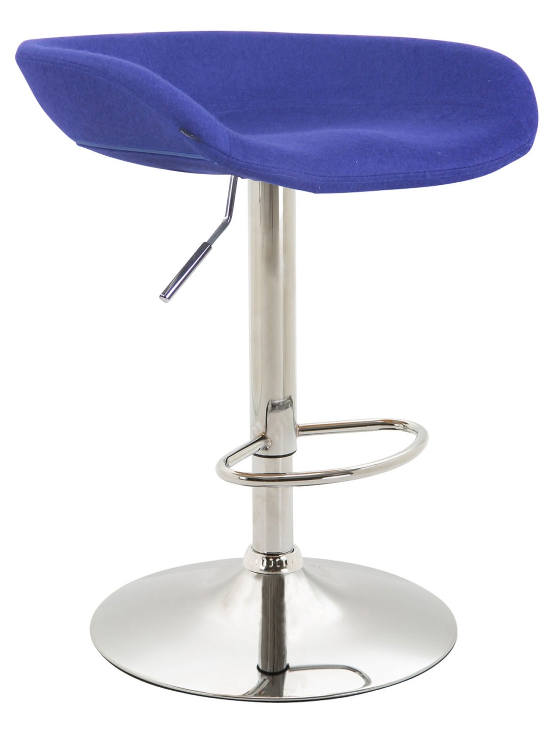 Tabouret de bar Anaheim feutre chrome, bleu