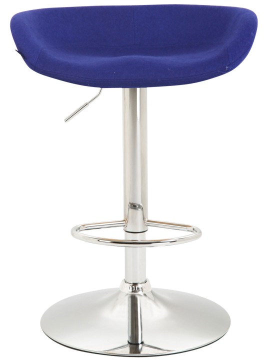 Tabouret de bar Anaheim feutre chrome, bleu
