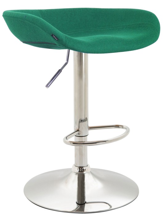 Tabouret de bar Anaheim feutre chrome, vert
