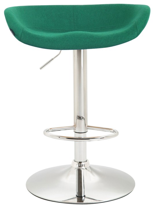 Tabouret de bar Anaheim feutre chrome, vert