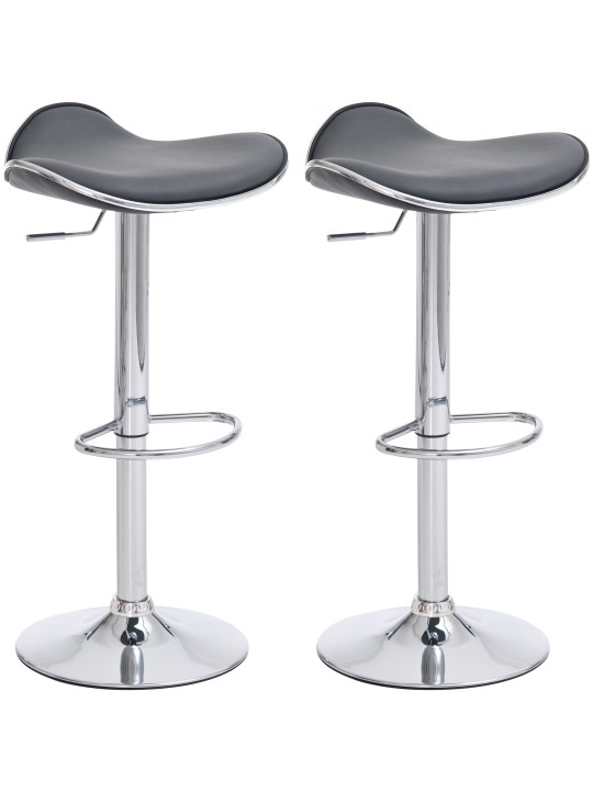 Lot de 2 tabourets de bar Shanghai C, gris