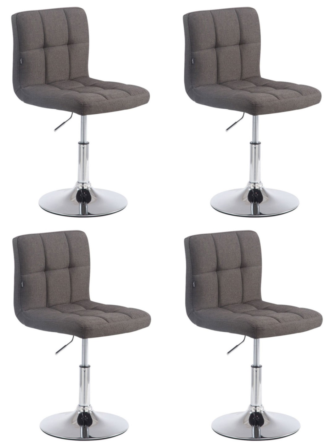 Lot de 4 chaises longues Palma V2 tissu, gris foncé