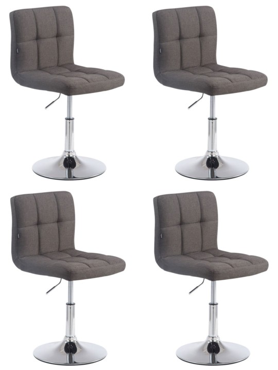 Lot de 4 chaises longues Palma V2 tissu, gris foncé Lot de 4 chaises longues Palma V2 tissu, gris foncé