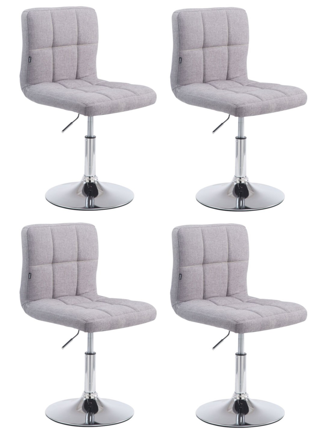 Lot de 4 chaises longues Palma V2 tissu, gris