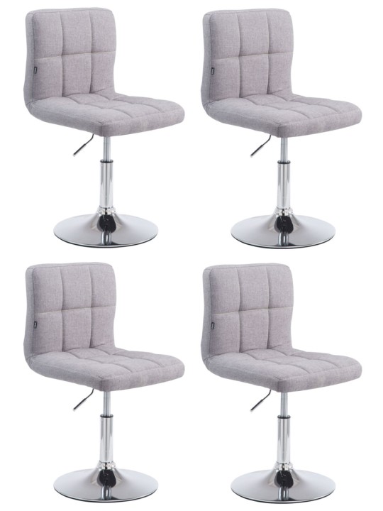 Lot de 4 chaises longues Palma V2 tissu, gris Lot de 4 chaises longues Palma V2 tissu, gris