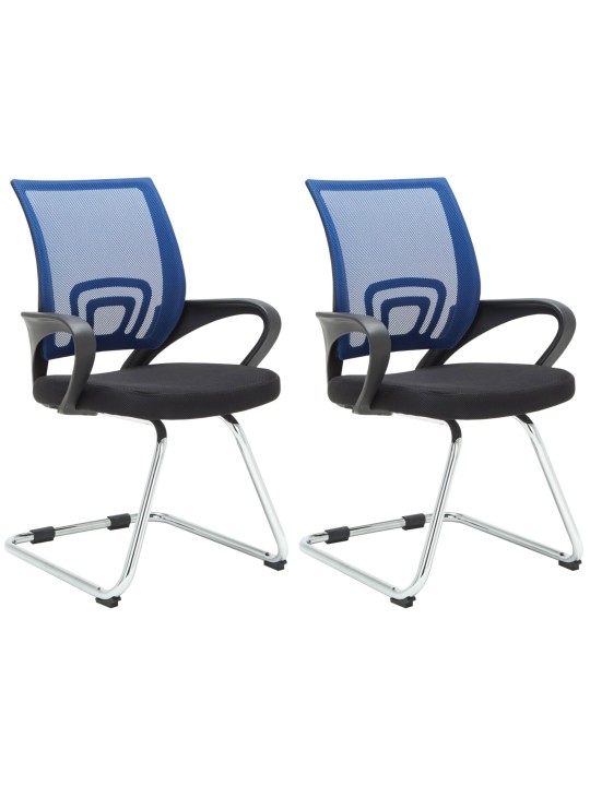 Lot de 2 chaises visiteurs Eureka, bleu Lot de 2 chaises visiteurs Eureka, bleu