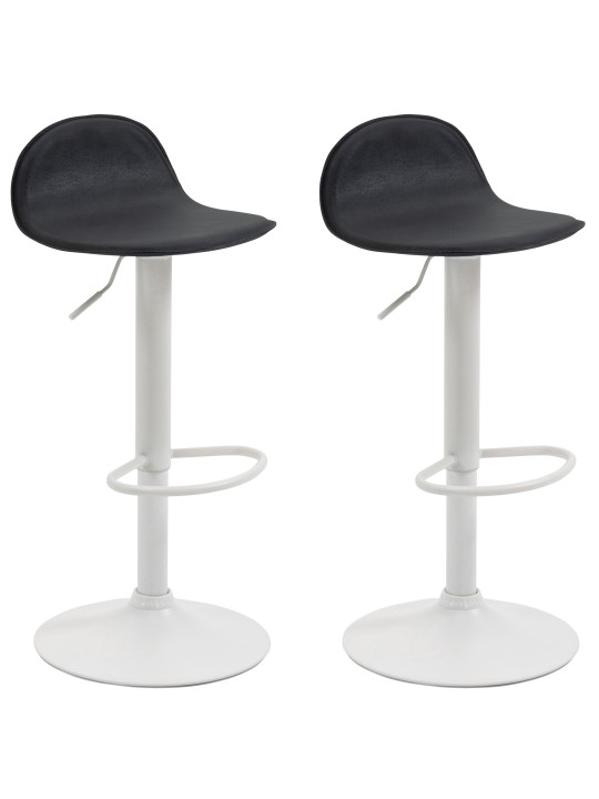 Lot de 2 tabourets de bar Lana V2, noir