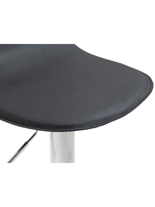 Lot de 2 tabourets de bar Lana V2 chromé, noir