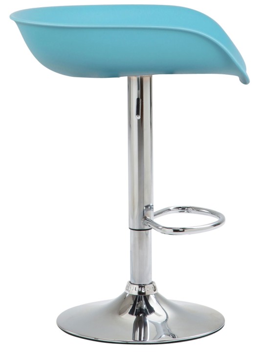 Lot de 4 tabourets de bar Anaheim plastique chrome, bleu Lot de 4 tabourets de bar Anaheim plastique chrome, bleu