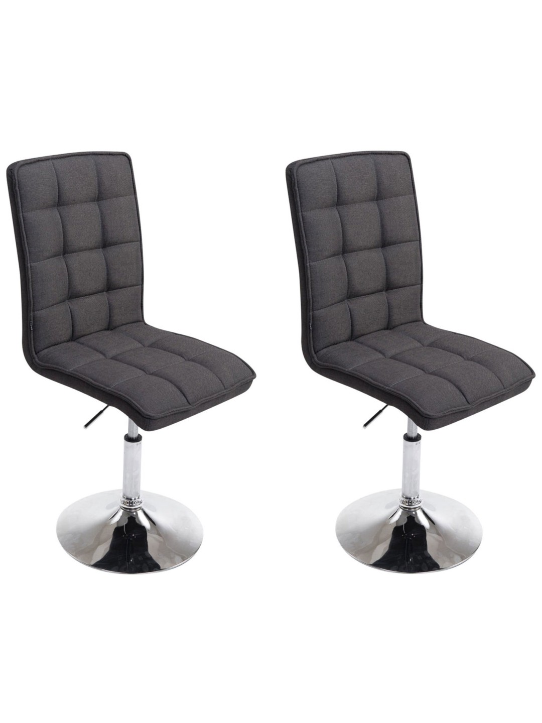 Lot de 2 chaises de salle à manger Peking V2 tissu, gris foncé