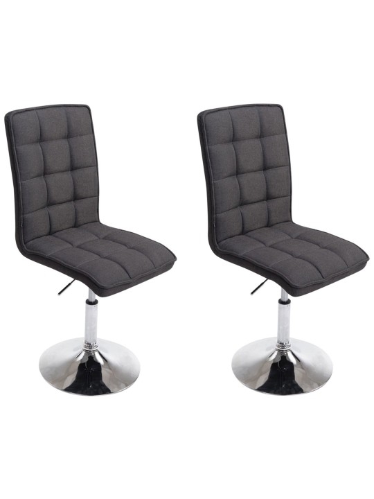Lot de 2 chaises de salle à manger Peking V2 tissu, gris foncé Lot de 2 chaises de salle à manger Peking V2 tissu, gris foncé