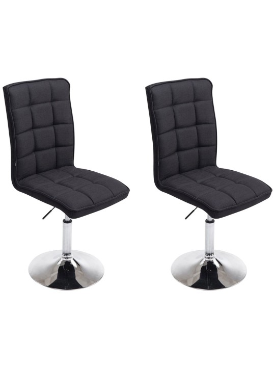Lot de 2 chaises de salle à manger Pékin V2 tissu, noir Lot de 2 chaises de salle à manger Pékin V2 tissu, noir