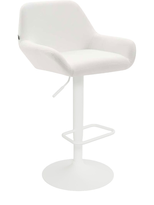 Tabouret de bar Detmold similicuir, blanc Tabouret de bar Detmold similicuir, blanc