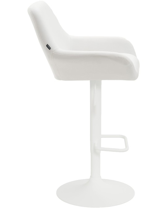 Tabouret de bar Detmold similicuir, blanc Tabouret de bar Detmold similicuir, blanc
