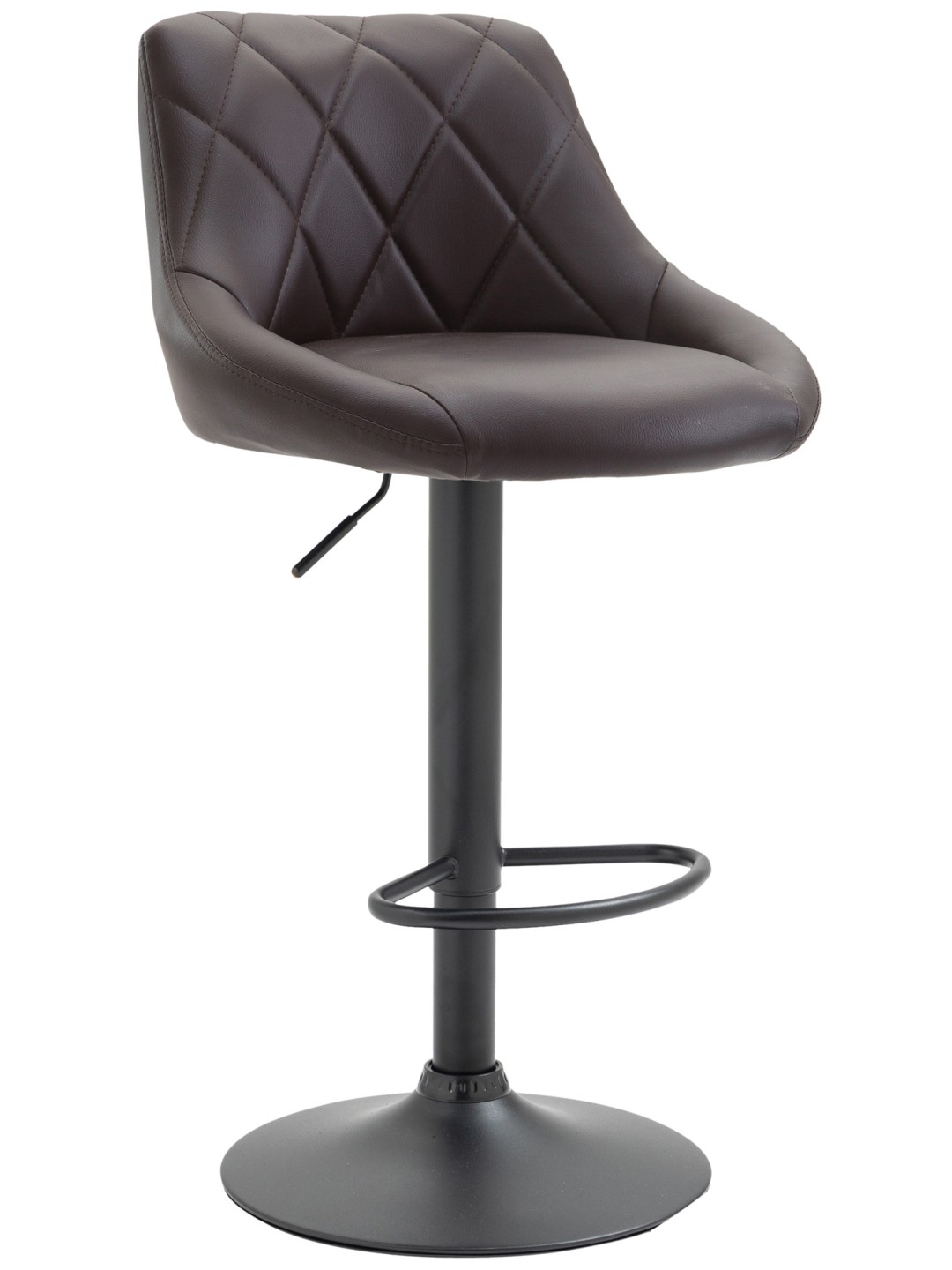 Tabouret de bar Lazio simili cuir, brun