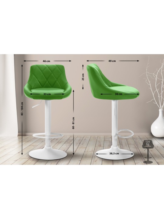 Tabouret de bar Lazio simili cuir, vert
