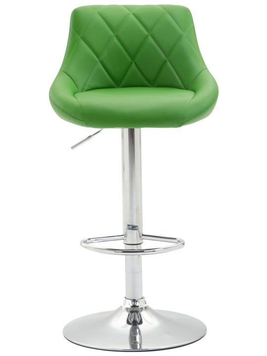 Tabouret de bar Lazio simili cuir chromé, vert